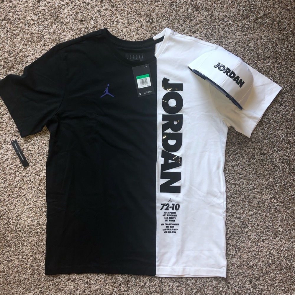 Jordan T-shirt and snapback hat extra large $60